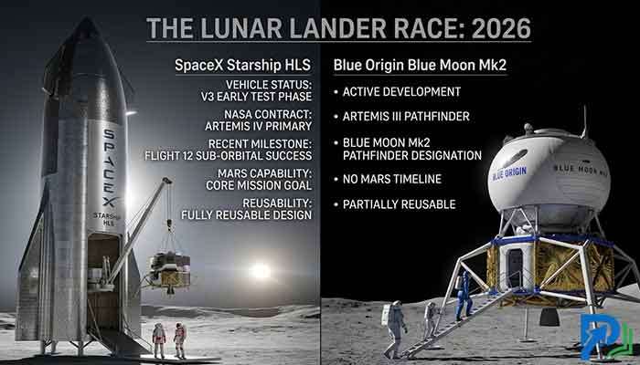 SpaceX vs. Blue Origin The Lunar Lander Race