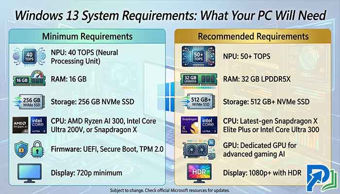 Windows 13 System Requirements