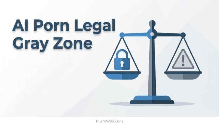 Illustration representing the legal gray area surrounding AI generated nudes